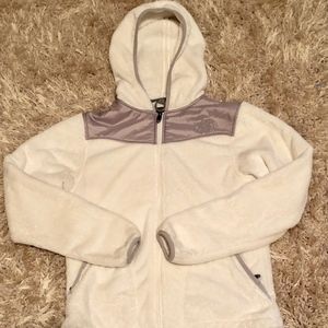 White Hooded North Face Fleece
